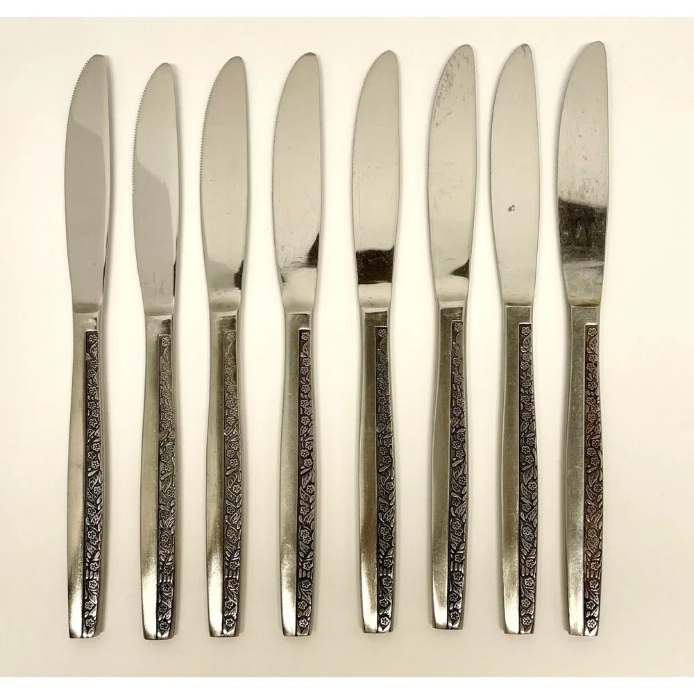Coventry Bouquet Stainless Flatware–32 Pc Service for 8–Floral Vintage Japan